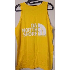 Da North Shore Hawaii Tank Top Mens M Yellow Surf Skate Y2K Parody Graphic Tee
